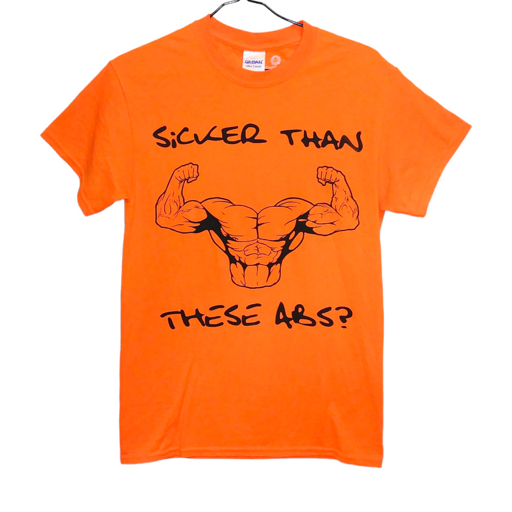Men's Graphic Tshirt size S "Sicker Than These Abs" Muscles Workout Training